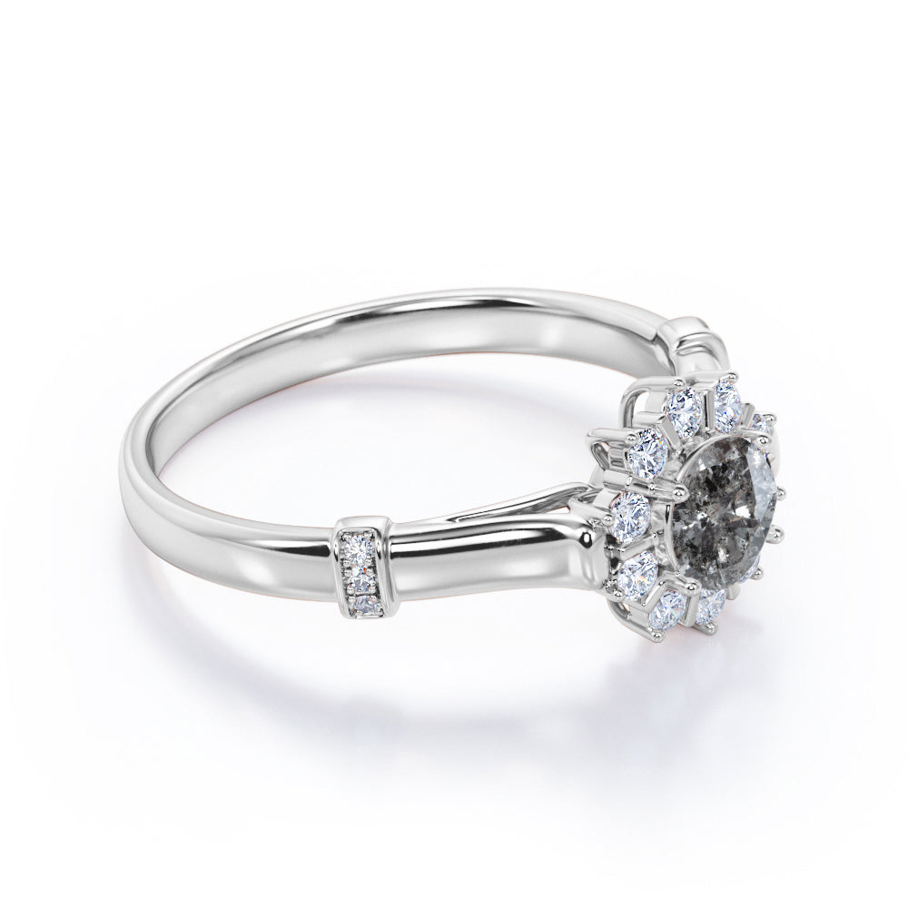 18k White Gold over Silver Engagement Ring R13577