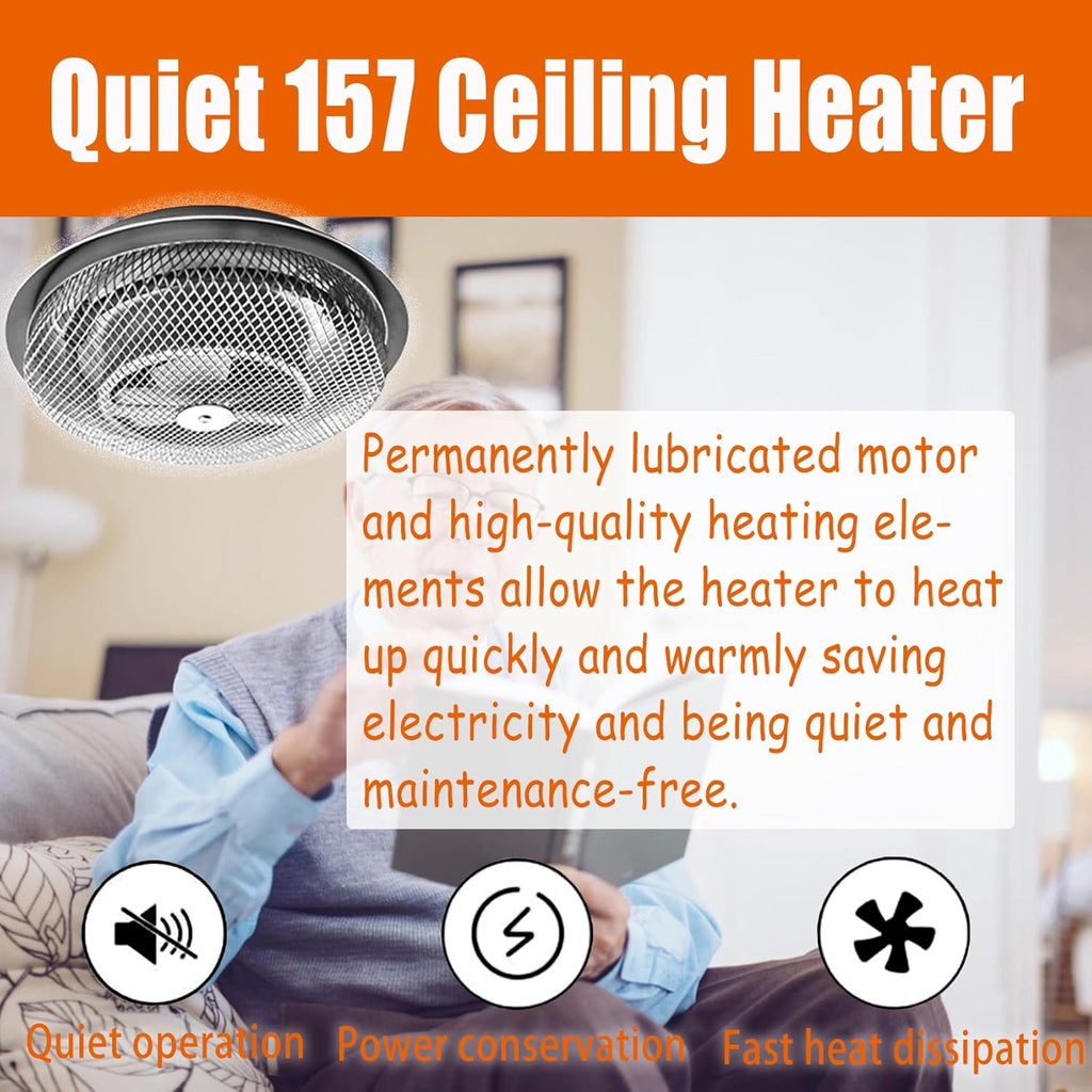Bathroom Ceiling Heater, 1250W Instant Heat U7600