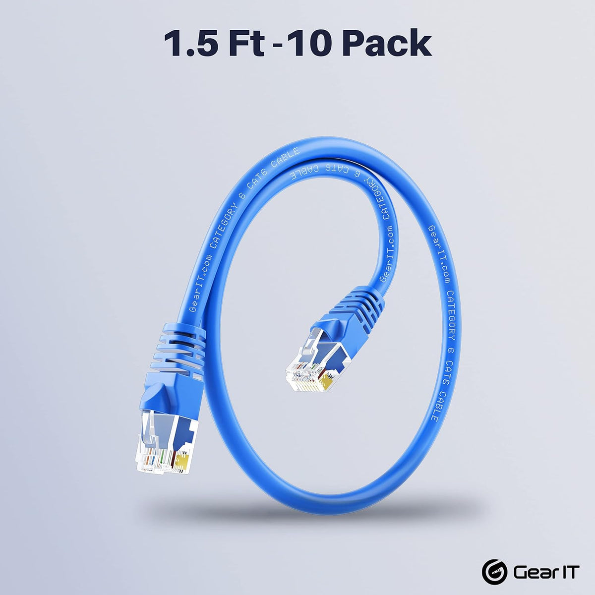 Cat6 Ethernet Cable 1 ft (50-Pack) Blue R966