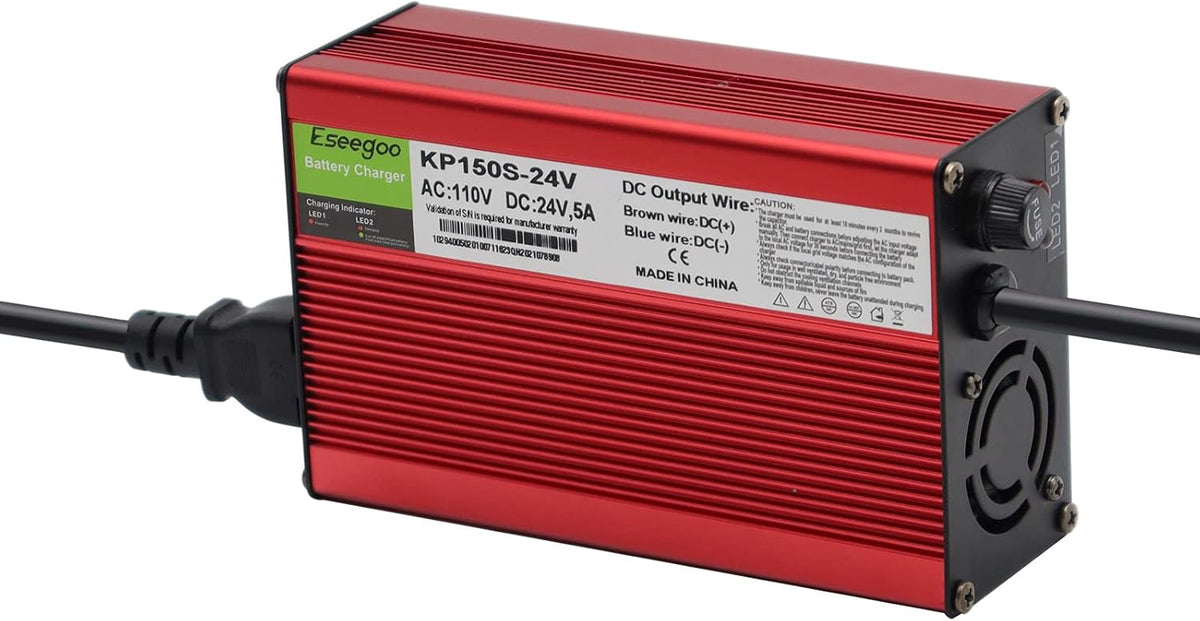 24V 5A Battery Charger with 3-Pin XLR Connector Pack of 2 V6733
