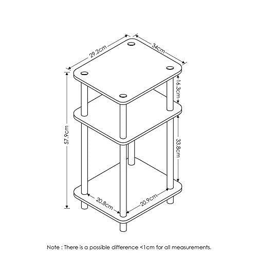 3-Tier 2-Pack End Table, Americano/Black M869