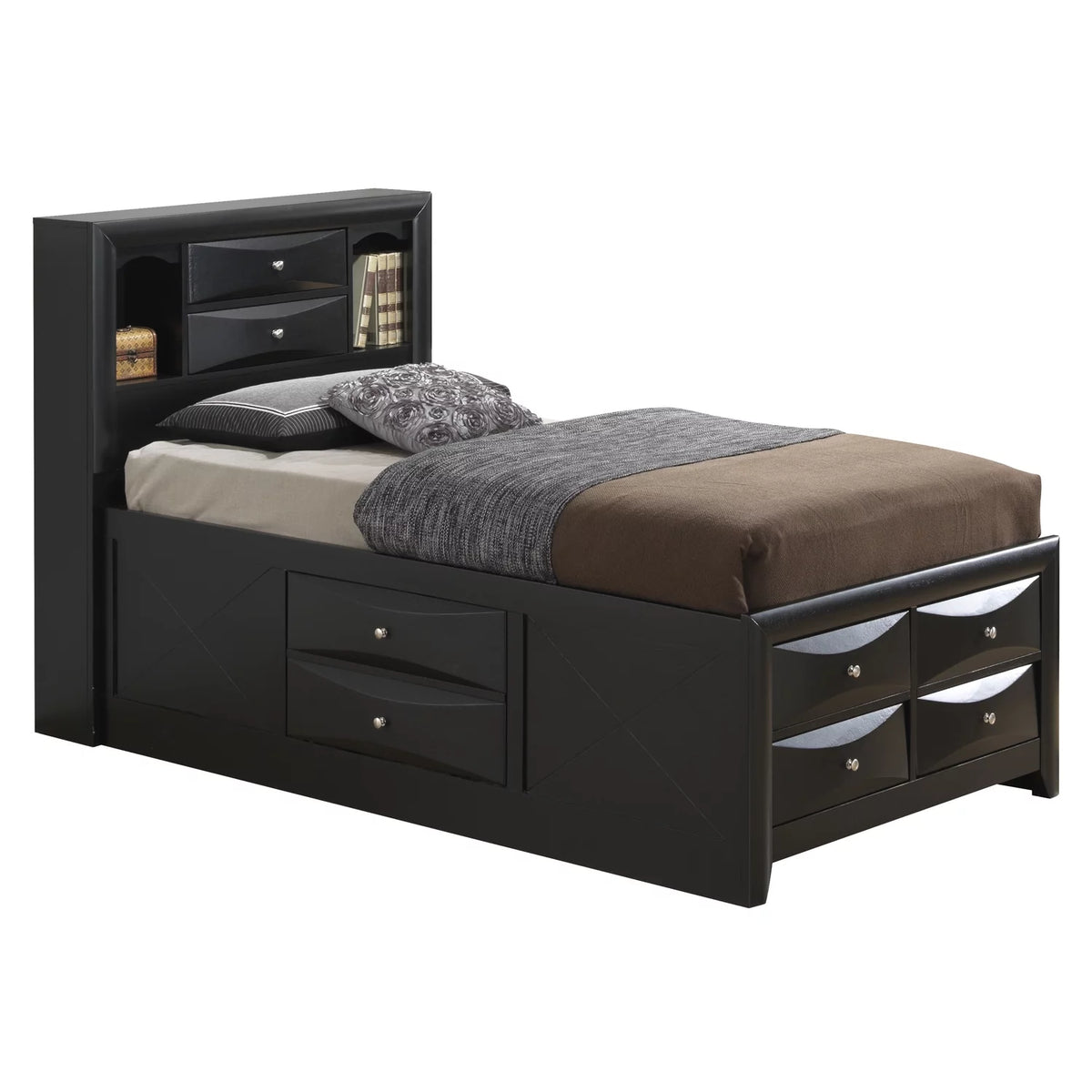 Black Twin Storage Bed G552