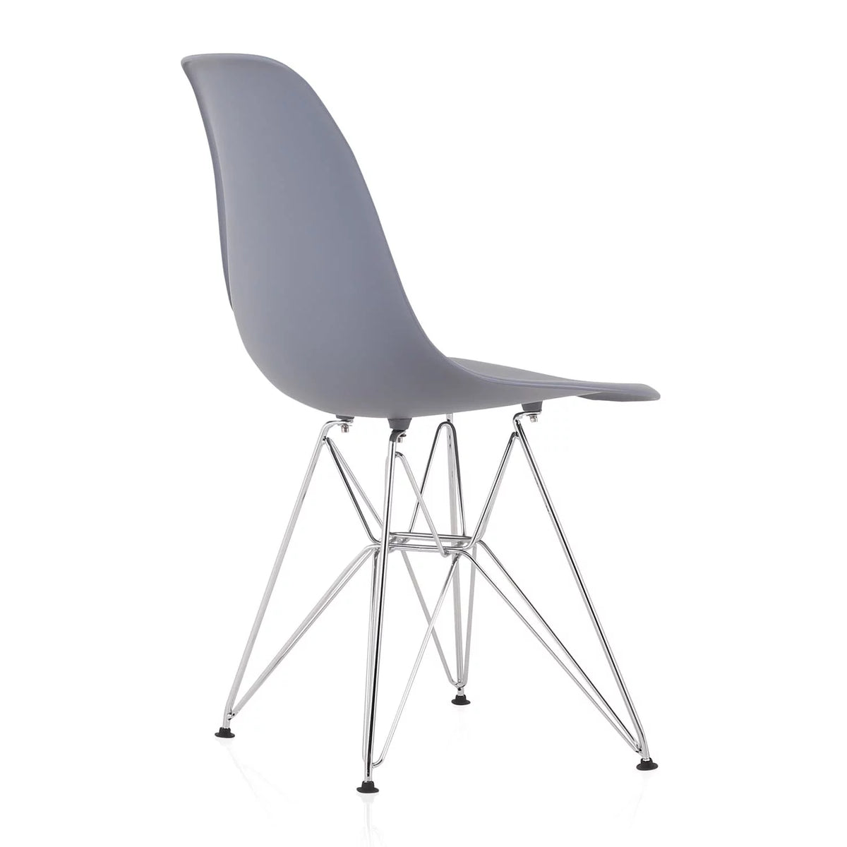 Dark Gray Molded Plastic Dining Chair with Steel Wire Legs P9069