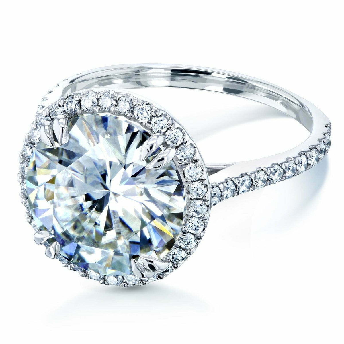 14k White Gold Diamond Halo Engagement Ring R2695