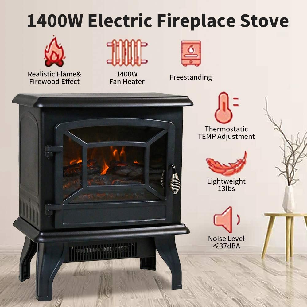 20" 1500W Electric Fireplace Heater Y239833