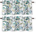 Floral Leaves 18 Inch Length Room Darkening Valance 52x18 White Seafoam Gray 2 Pack P509