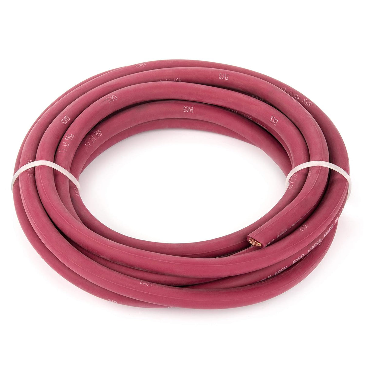 Red 25 Feet 2/0 Gauge Welding Cable S819