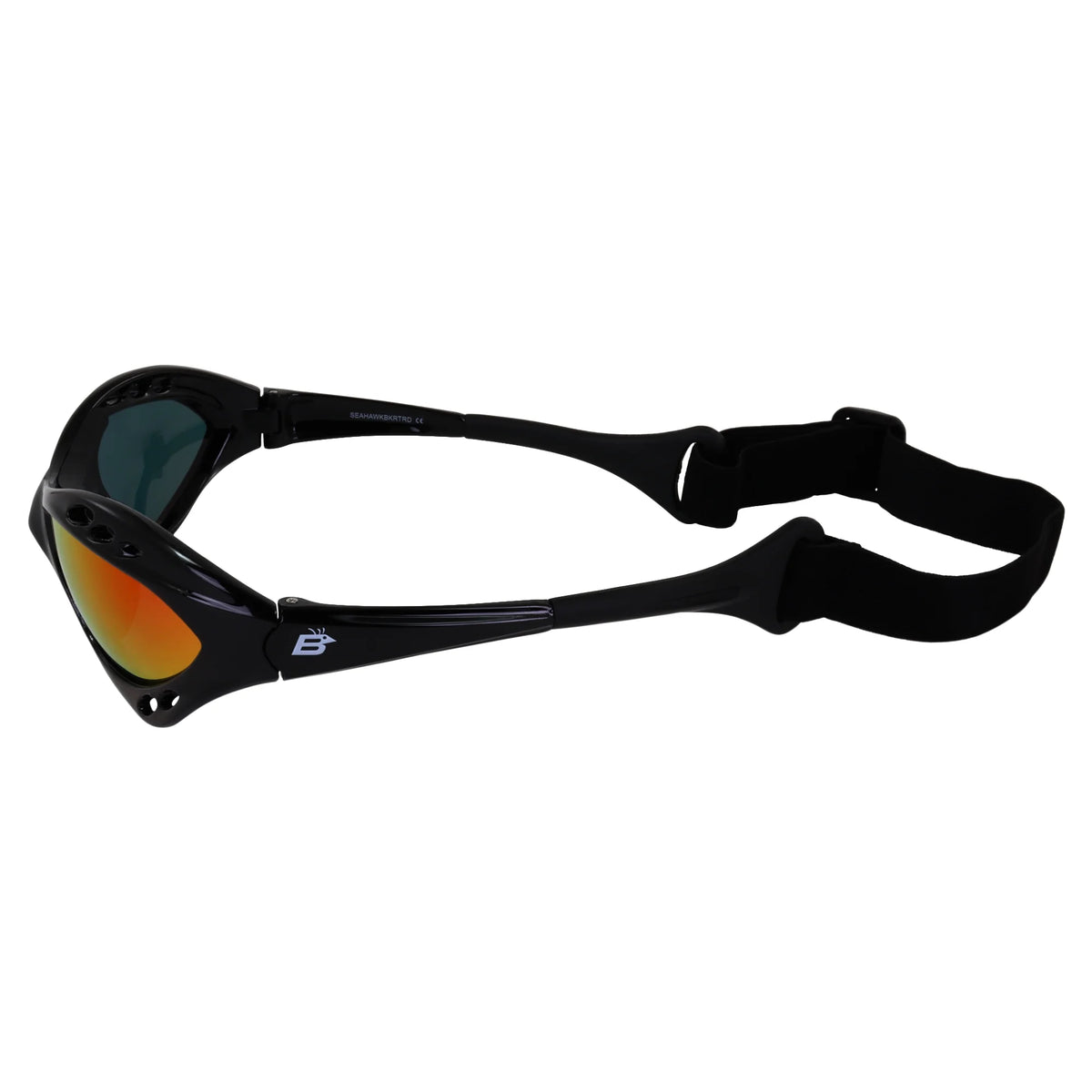 3 Pairs Padded Polarized Sunglasses with Strap Black Frame Blue Red Pink Mirror Lenses O56070