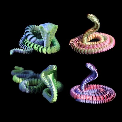 3D Printed Articulated Cobra Fidget Toy (Blue&Green 24in) A549