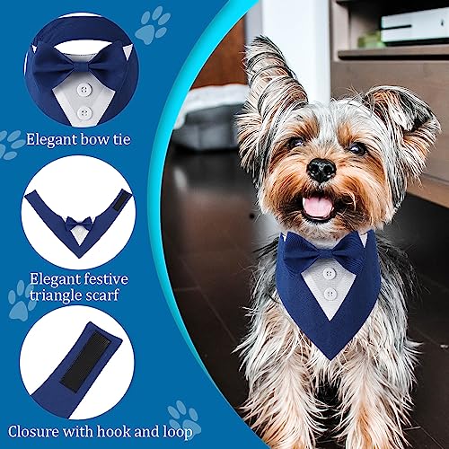 Adjustable Dog Wedding Bandana with Bow (Medium, Black) C58269