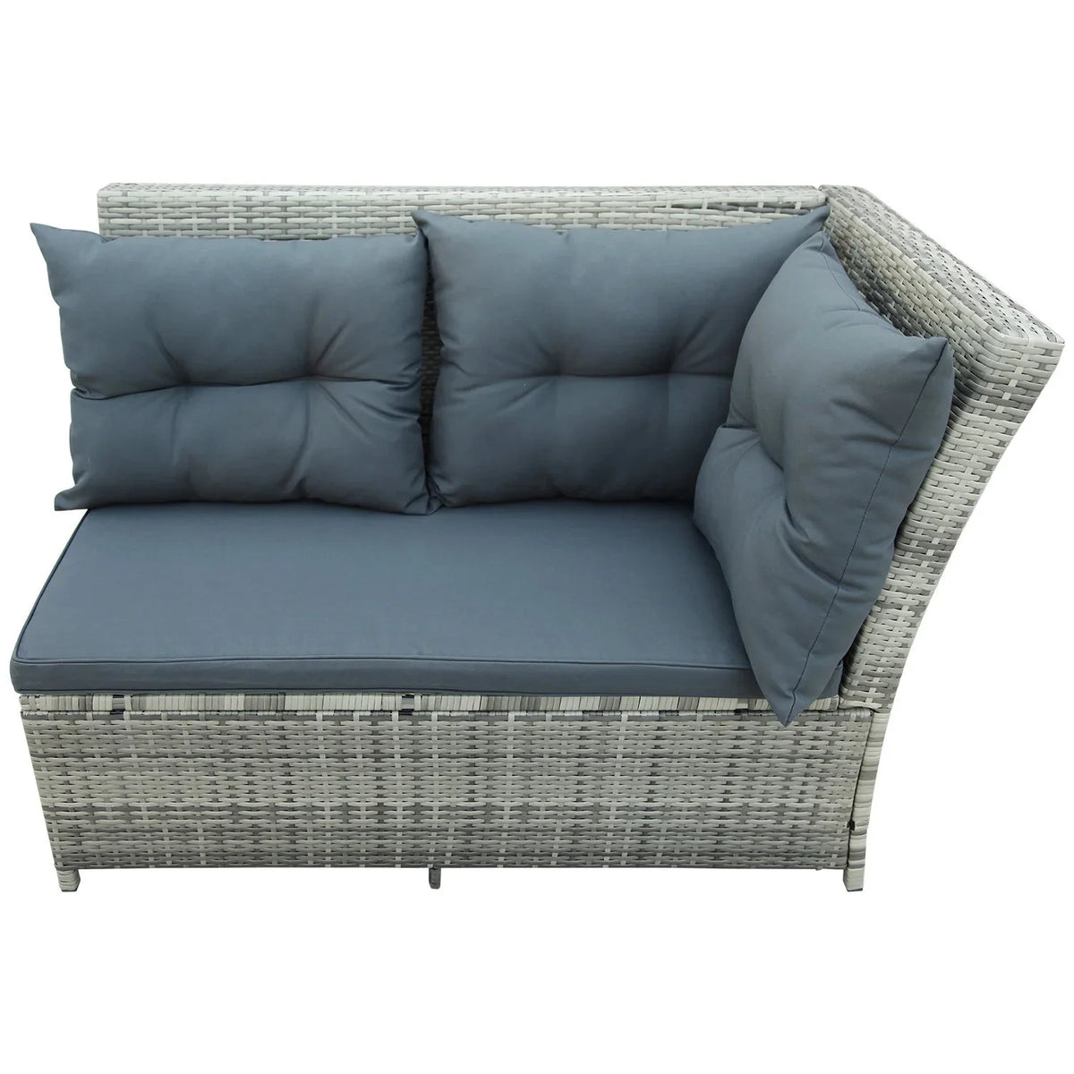 6-Piece Outdoor Sectional Sofa with Glass Table Ottomans Y6392
