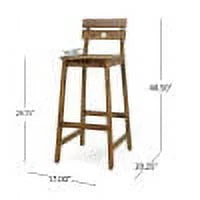 Acacia Wood Backed Barstools, Set of 4 W9326