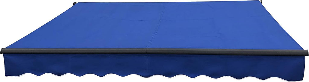 Blue and White Stripes Retractable Patio Awning E16275