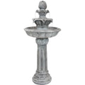 White Solar Water Fountain with Battery Backup S3929