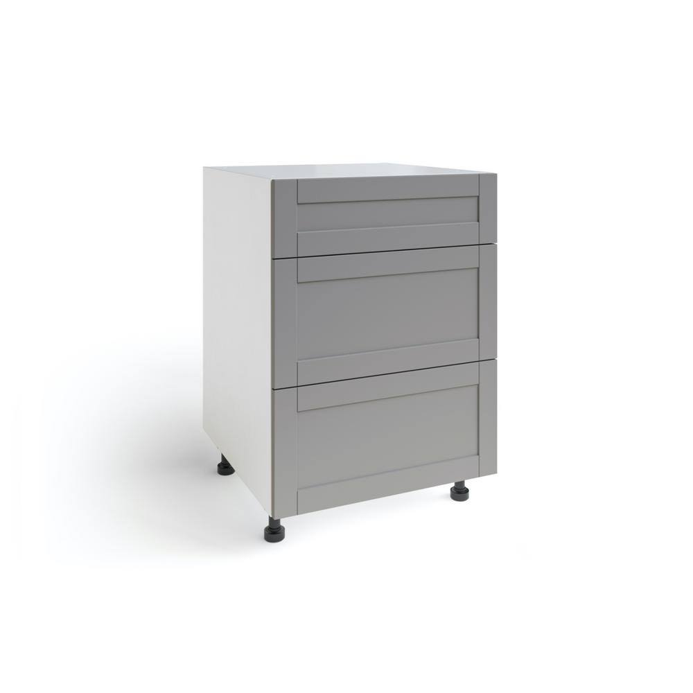Gray Particle Board Shaker 3-Drawer Base Cabinet U414028