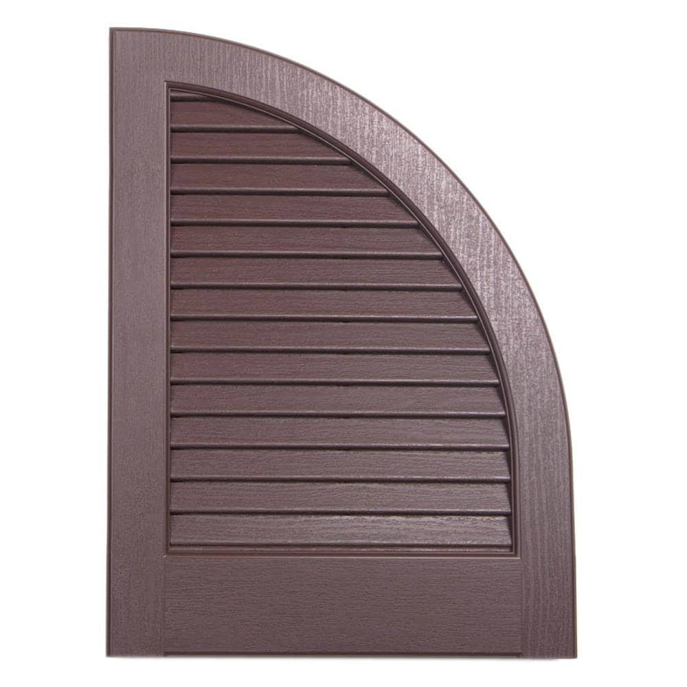 2-Pack Brown Louvered Vinyl Exterior Shutters M223171
