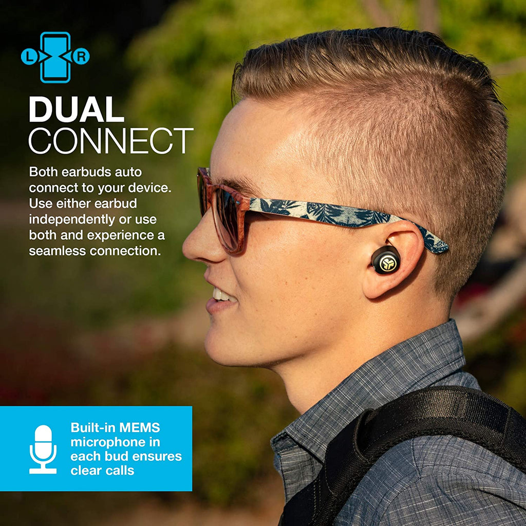 Black & Gold True Wireless Bluetooth Earbuds with Charging Case R90952