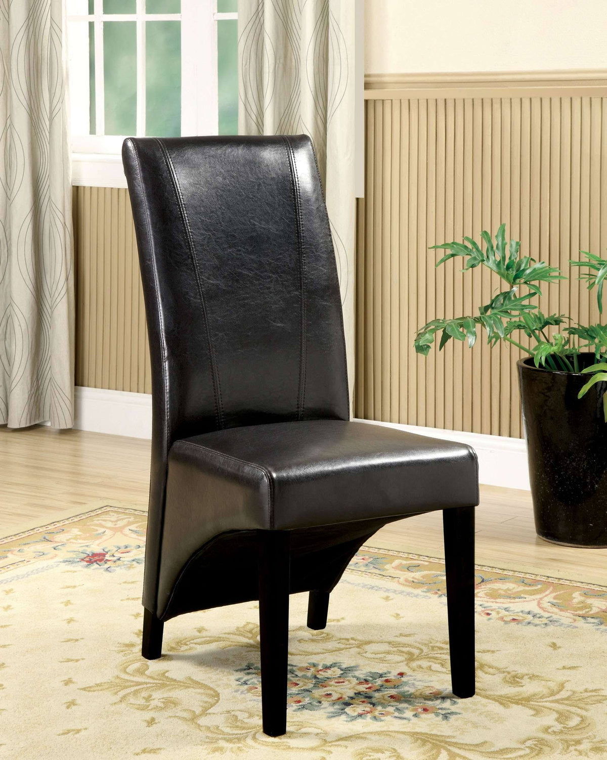 Black Side Chair Set of 2 D294072