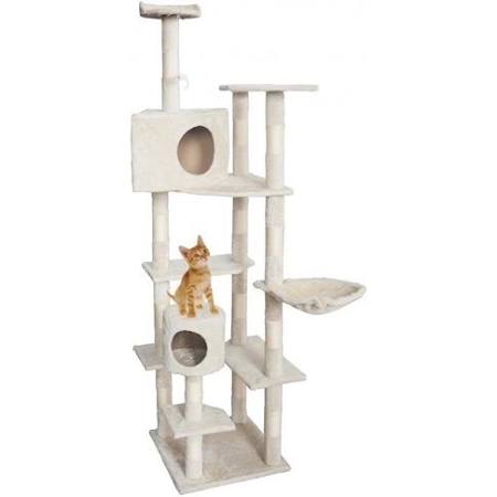 Beige Cat Tree Condo Furniture Scratching Post A9383