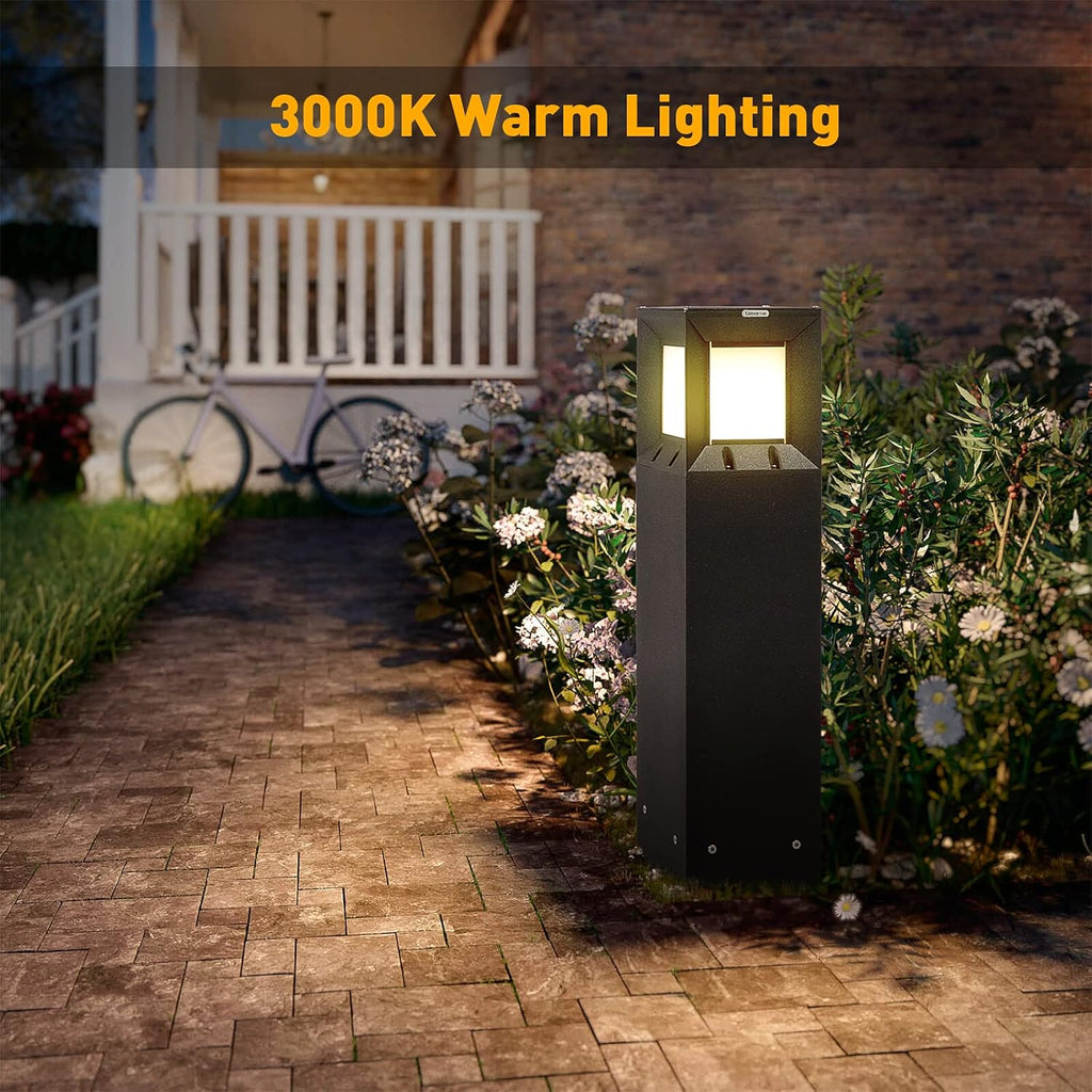 32 Inches Solar Landscape Path Light with IP54 Waterproof 3000K LED Outdoor Bollard Lighting O549773