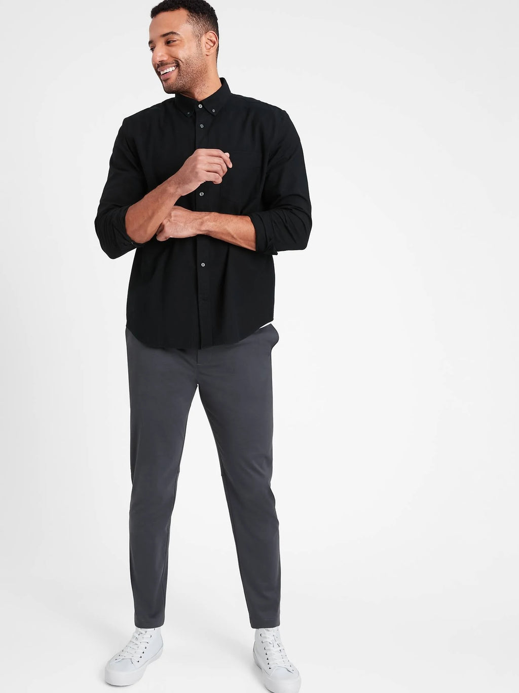 Slim Luxe City Pant Charcoal Gray 35W 32L X410