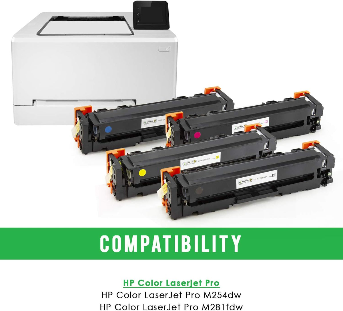 Compatible Toner Cartridge 4-Pack Black Cyan Magenta Yellow U455