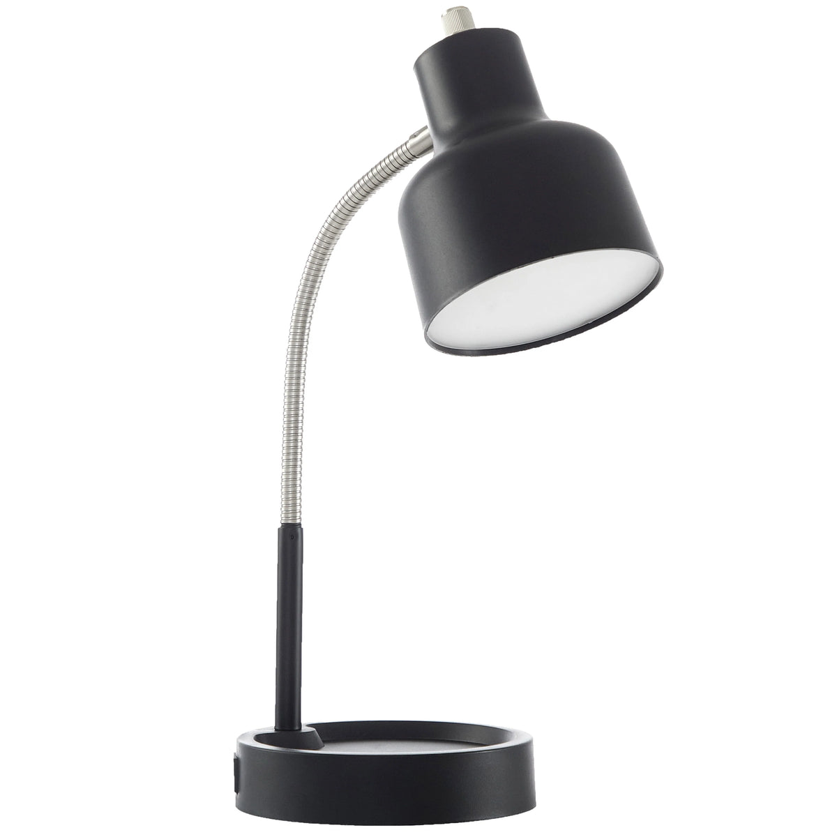 LED Desk Lamp with AC Outlet, Matte Black G558594