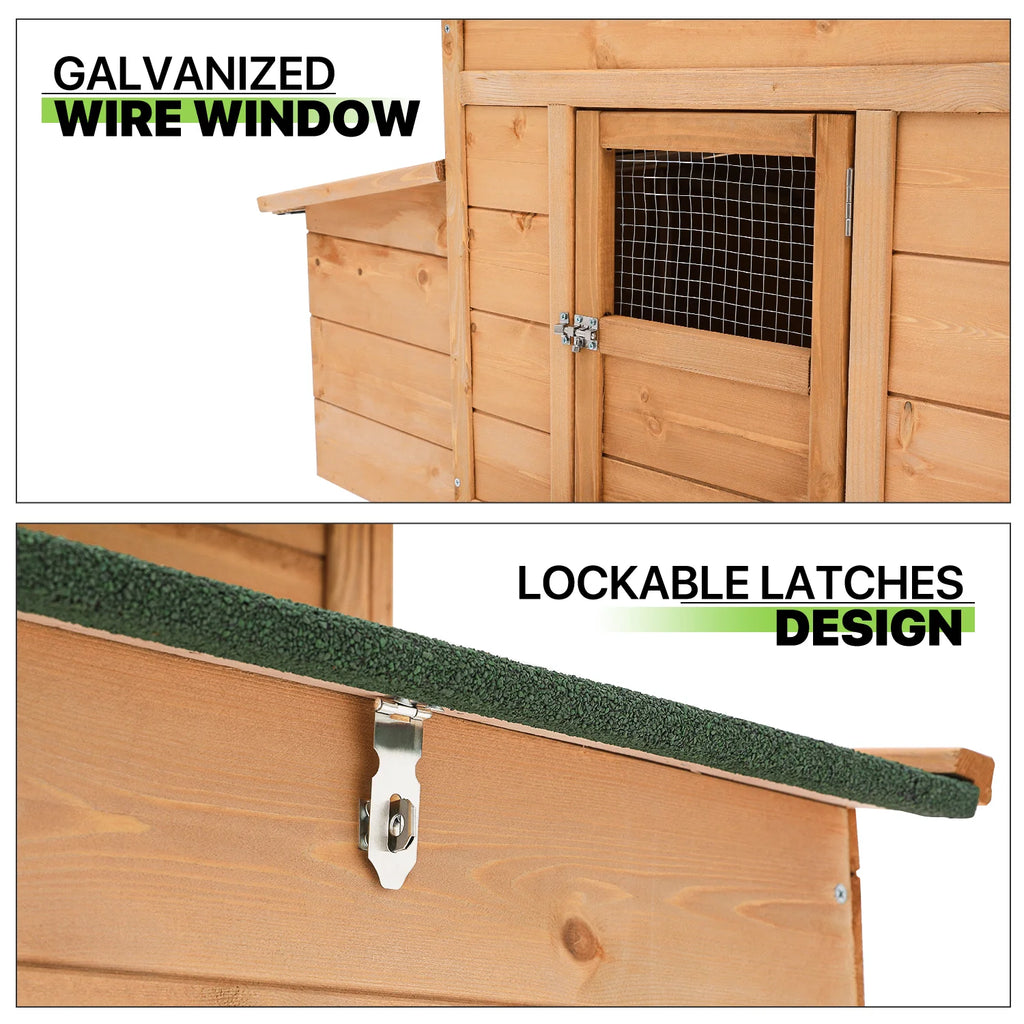 80 inch Wooden Chicken Coop with Nesting Box L58957