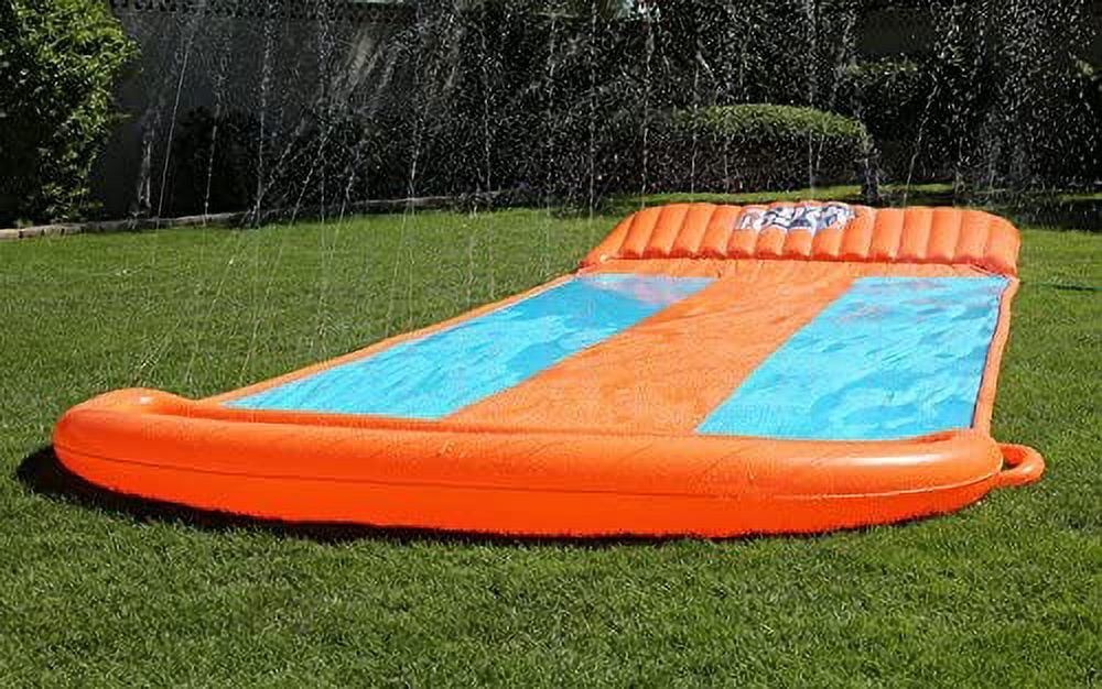 18' Triple Lane Water Slide with Ramp C449
