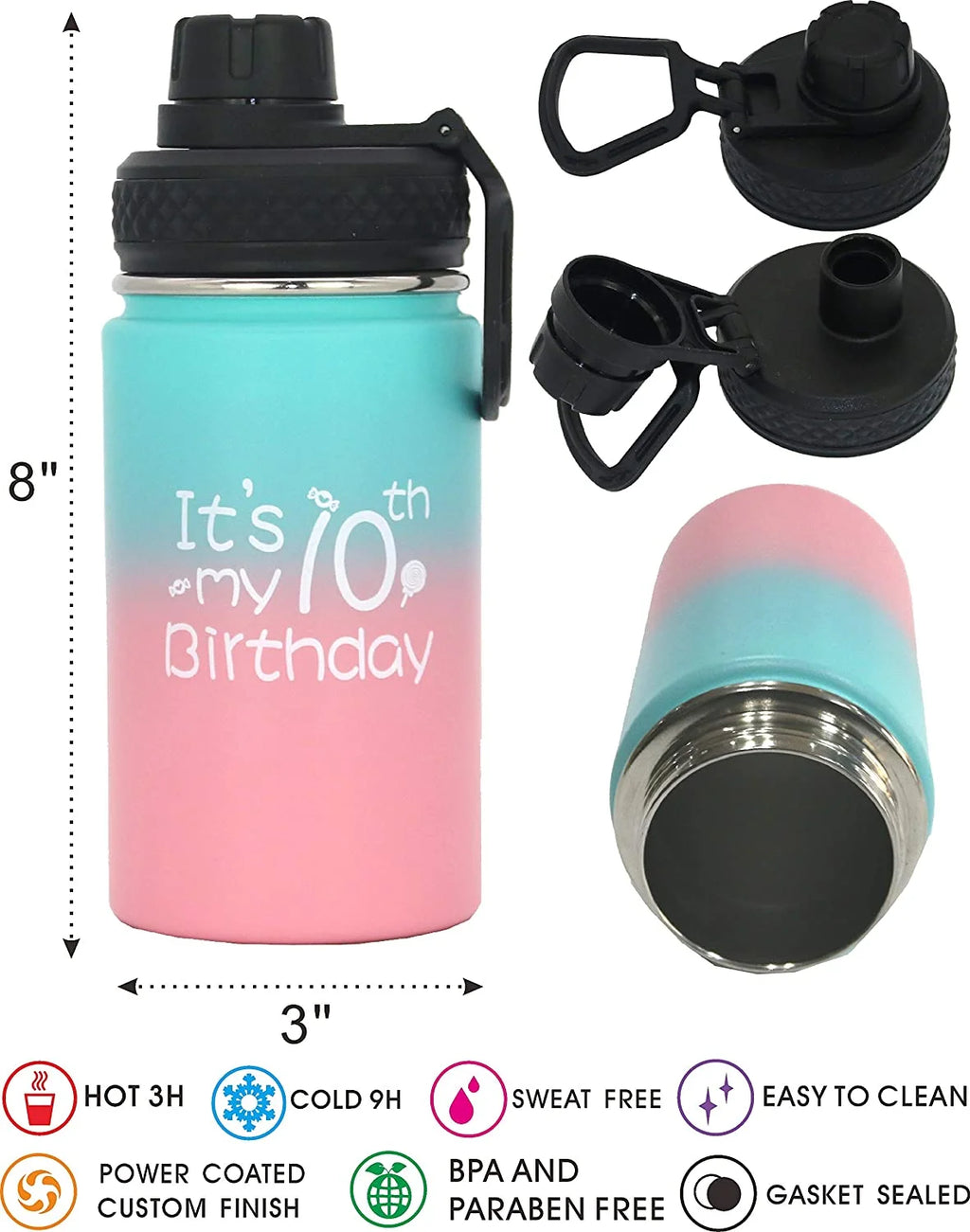 10th Birthday Water Bottles D70352
