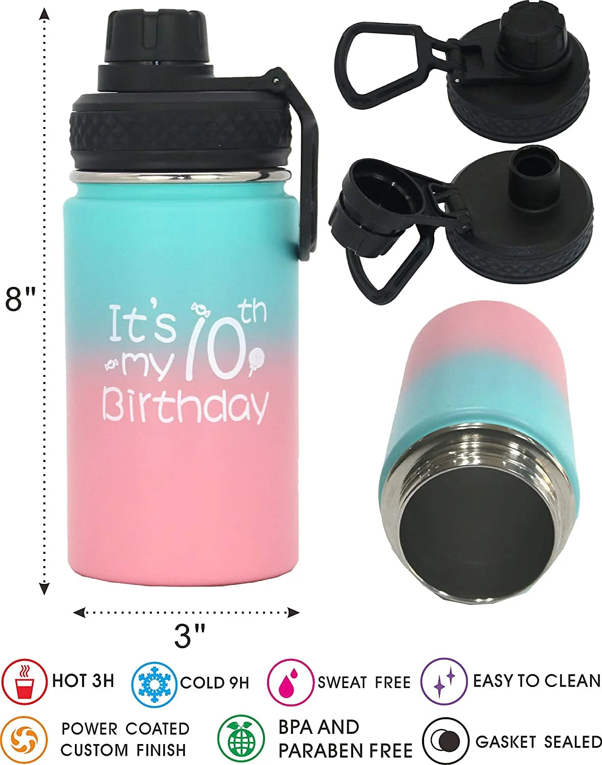 10th Birthday Water Bottles D70352
