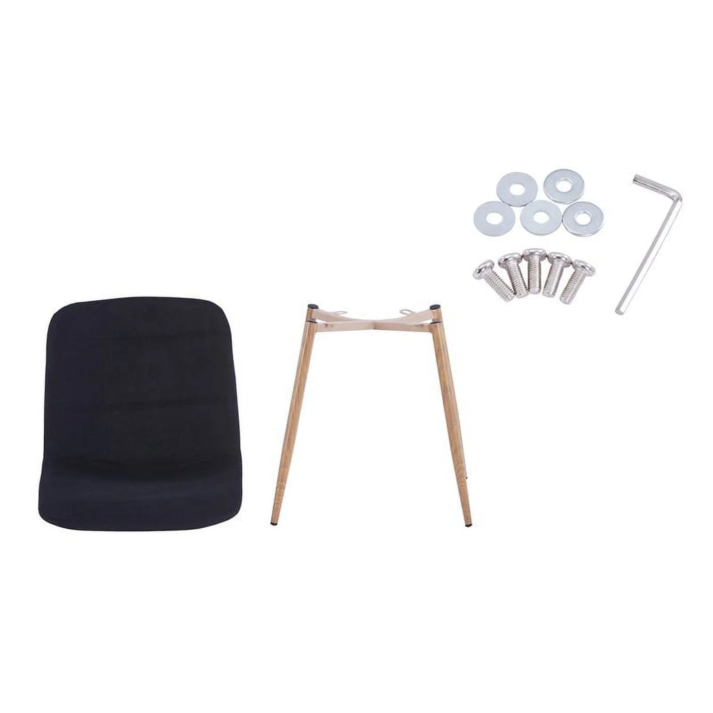Black Velvet Upholstered Dining Chairs Set of 4 B4442