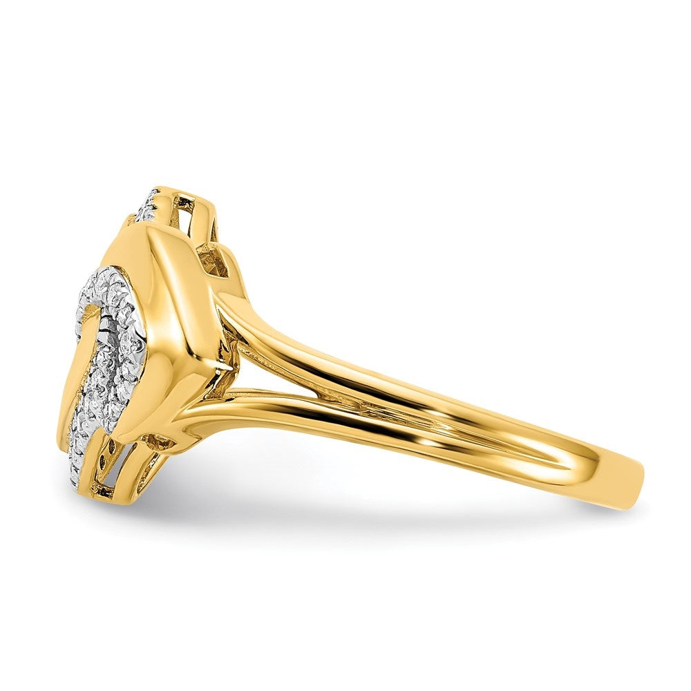 14k Yellow Gold Diamond Fancy Shaped Ring A7862