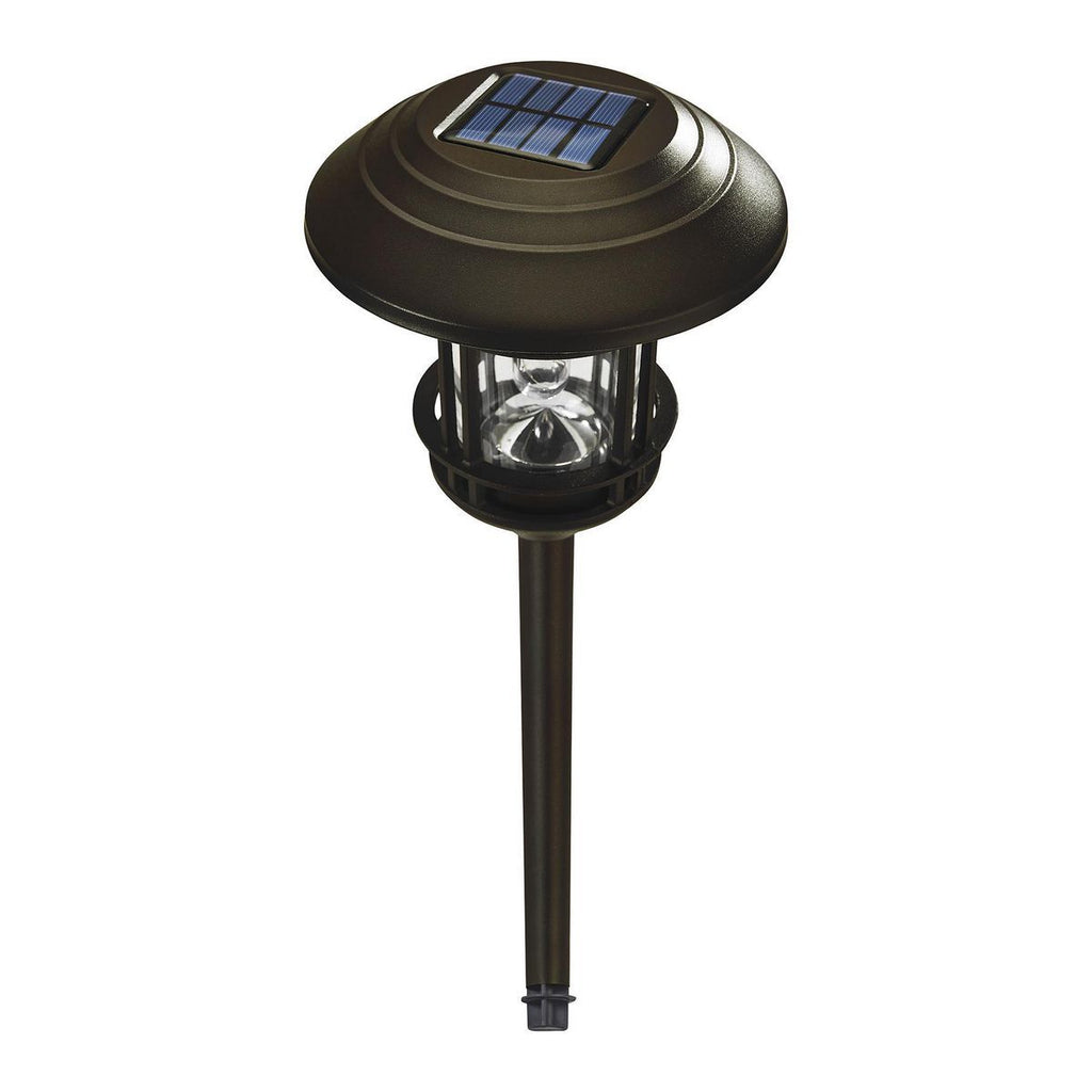 8 Lumen 19 in. Solar LED Bronze Finish Glass Pathway Lights, 2 Pack F9042