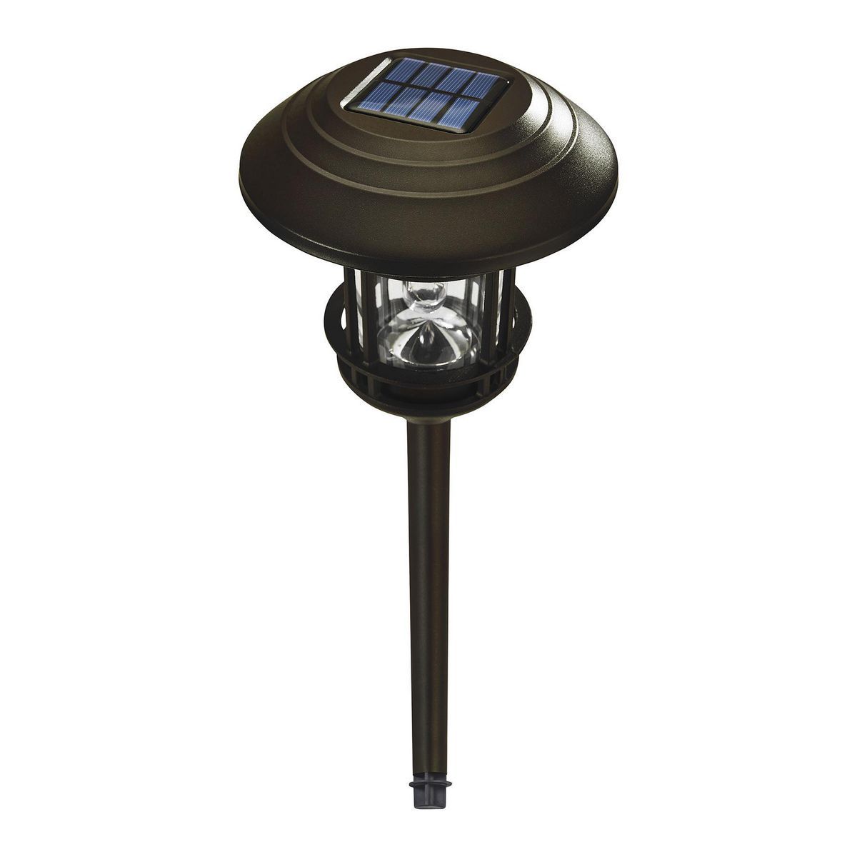 8 Lumen 19 in. Solar LED Bronze Finish Glass Pathway Lights, 2 Pack F9042