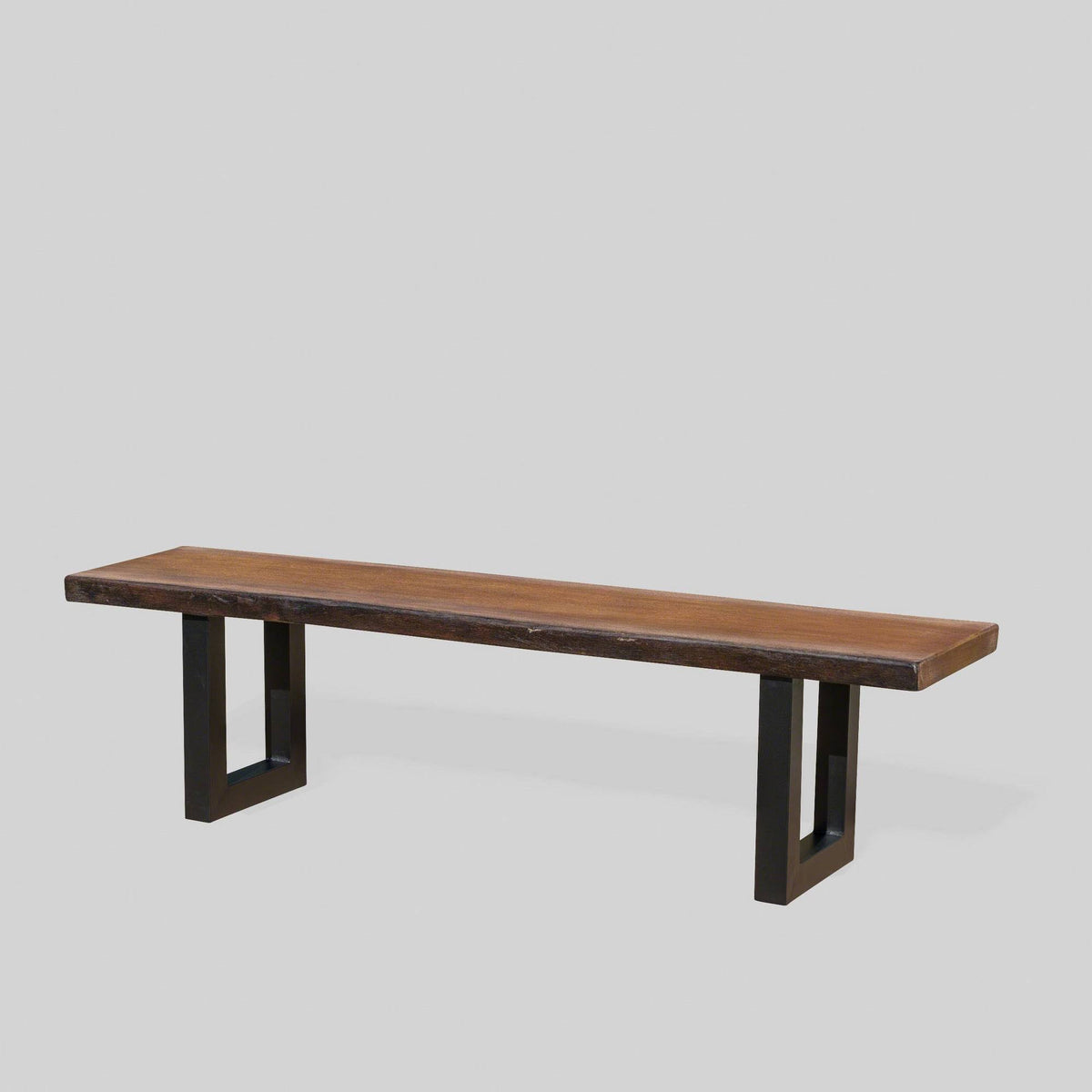 Teak Concrete Faux Live Edge Patio Dining Bench K352375