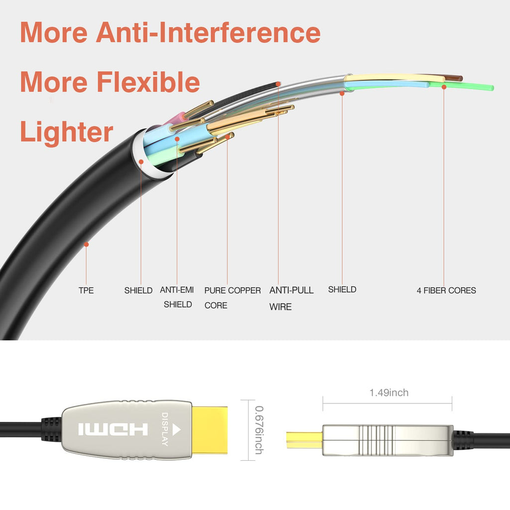4K60HZ 33 feet Fiber HDMI Cable Y51455