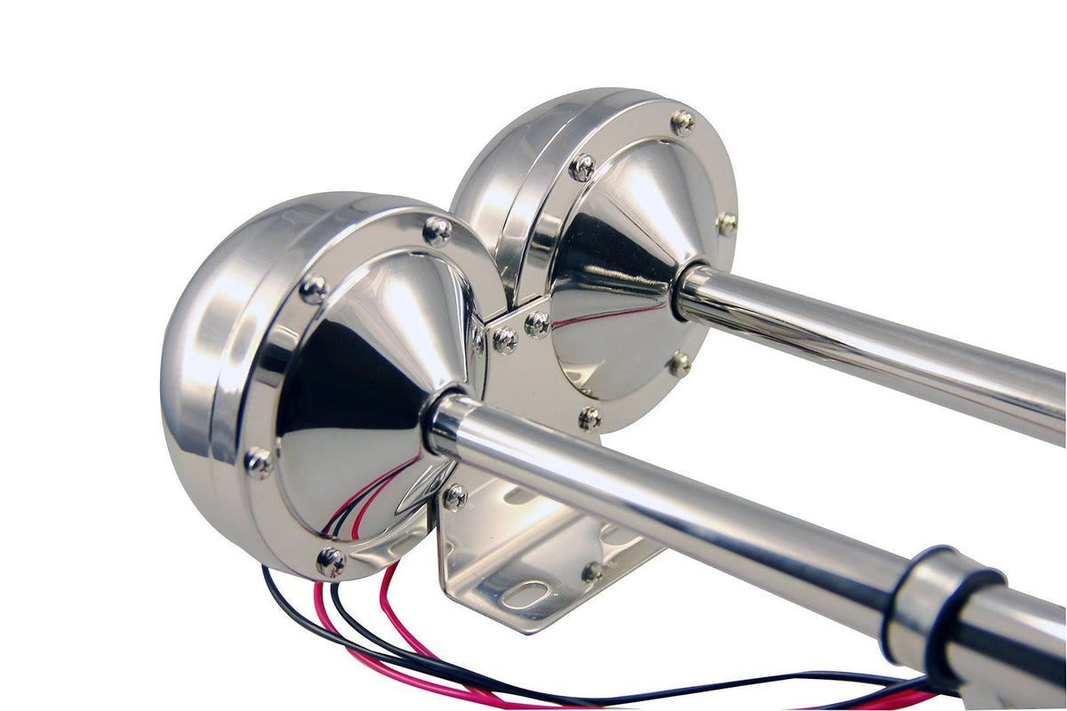 Stainless Steel Dual Trumpet Horn 12V H104