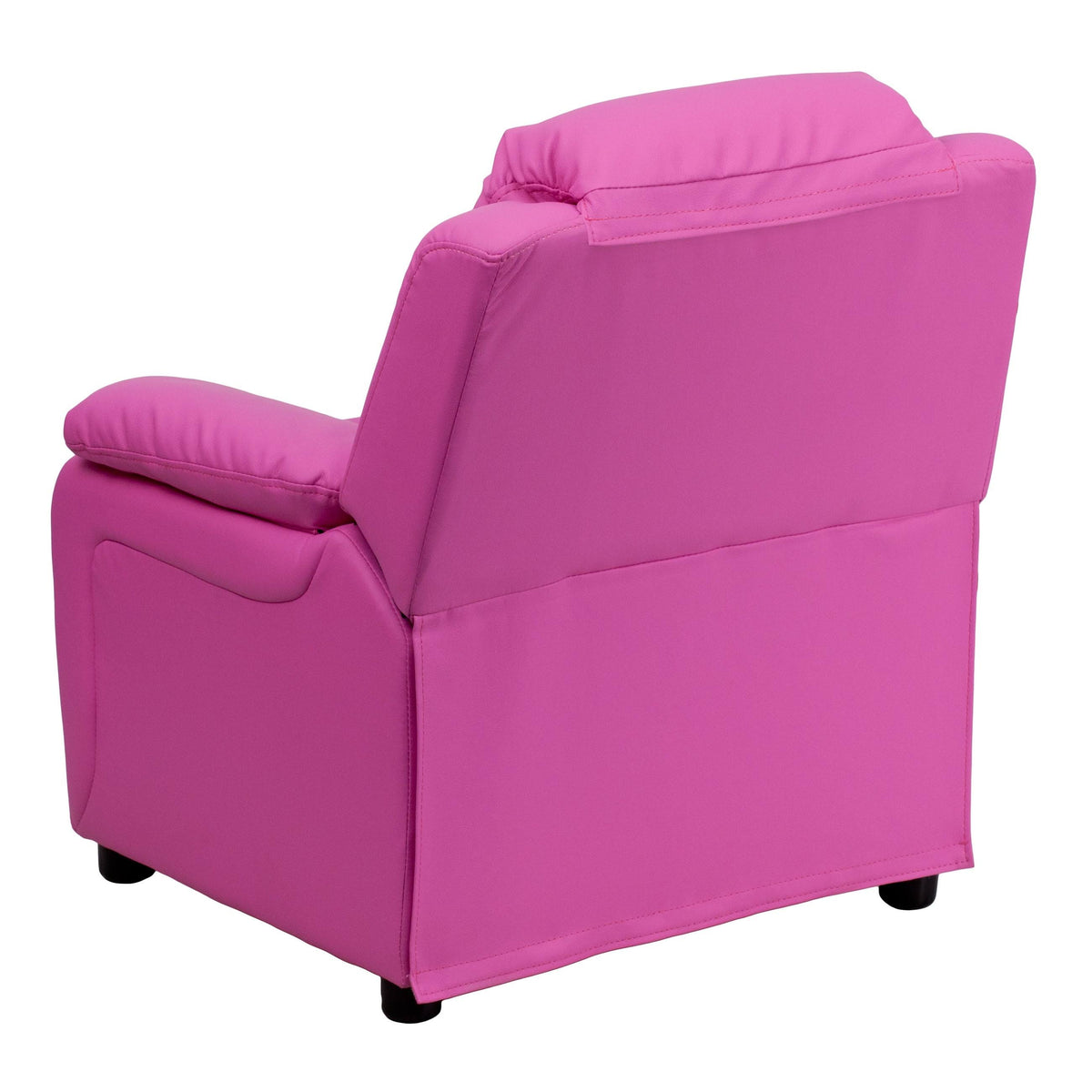 Green Vinyl Kids Recliner with Storage Arms M249732