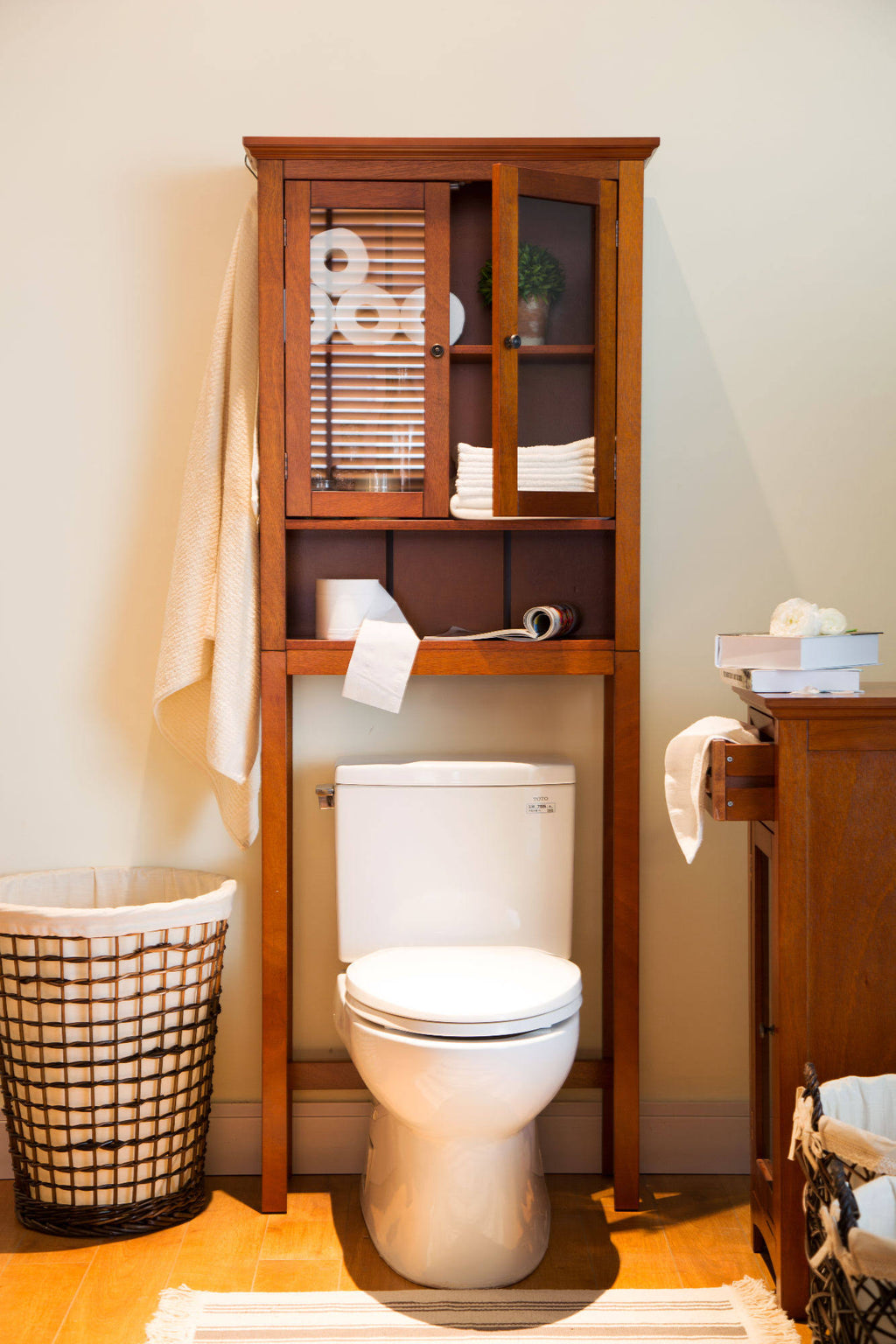 Wooden Bathroom Storage Cabinet Spacesaver Y54907