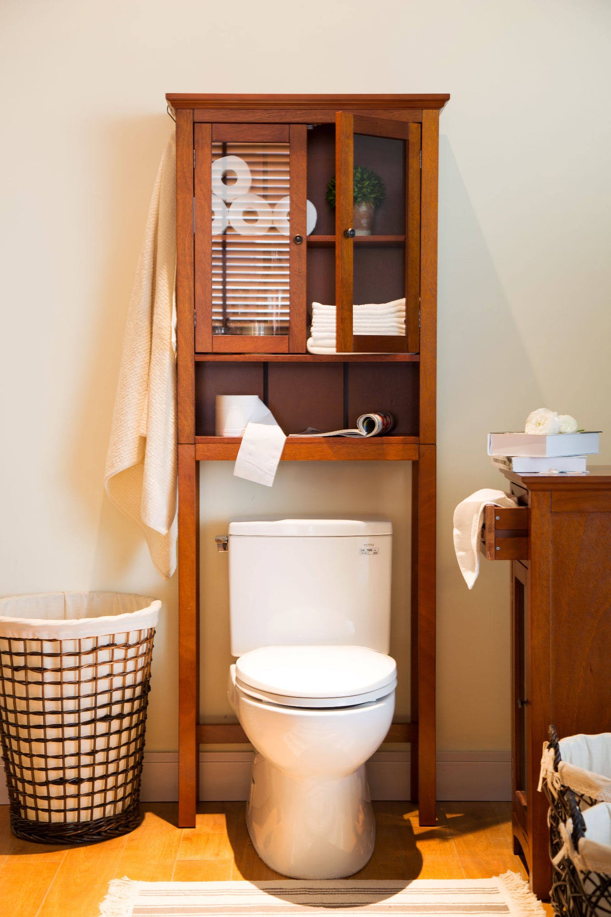 Wooden Bathroom Storage Cabinet Spacesaver Y54907