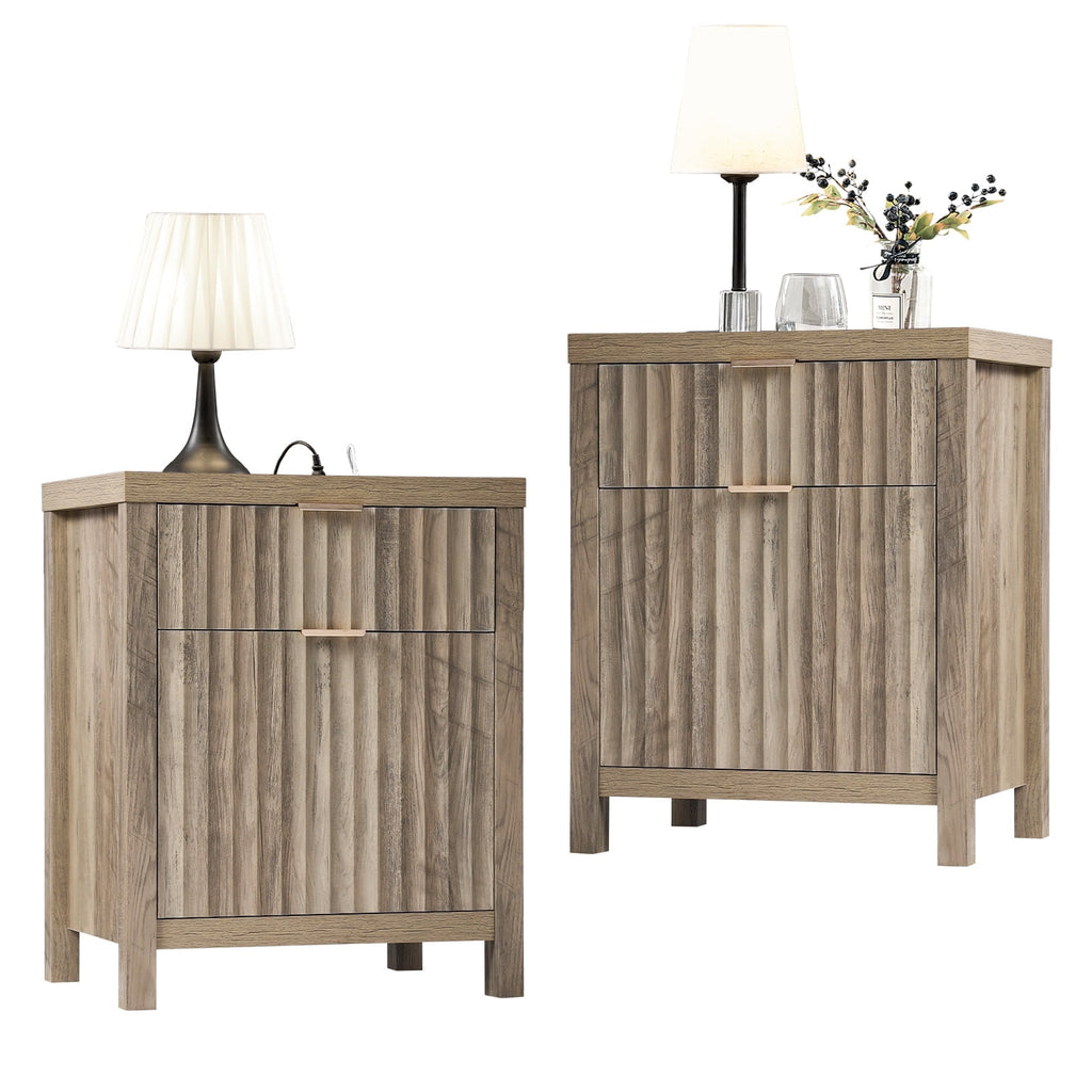 Set of 2 Nightstands with 2 Drawers Y5402