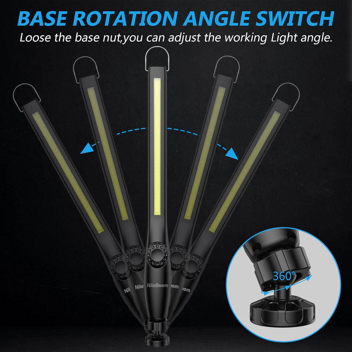 800 Lumens Rechargeable COB LED Work Light 4 Pack P9888