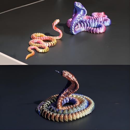 3D Printed Articulated Cobra Fidget Toy (Blue&Green 24in) A549