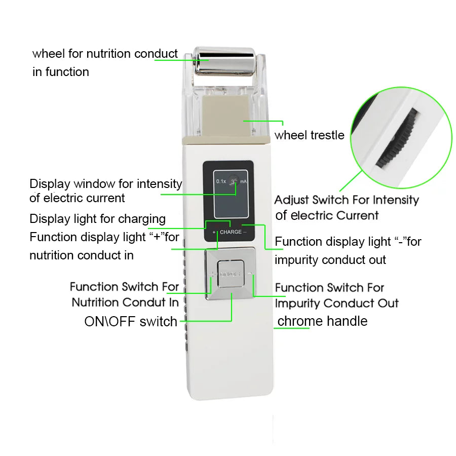 Portable Galvanic Microcurrent skin firming machine Anti-aging Massager N93406