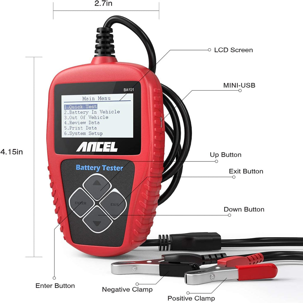 12V 100-2000 CCA Automotive Battery Tester Digital Analyzer F4174
