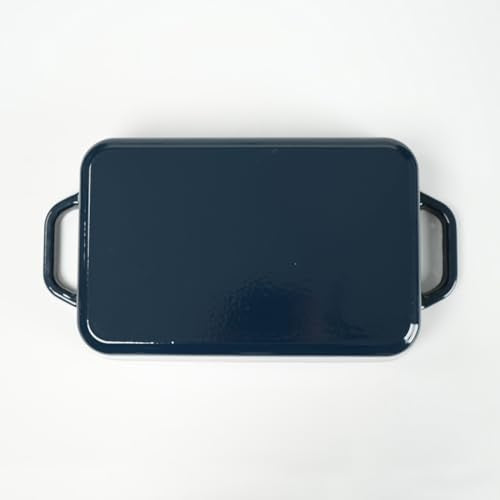 Red Enameled Cast Iron Rectangle Roasting Pan F641