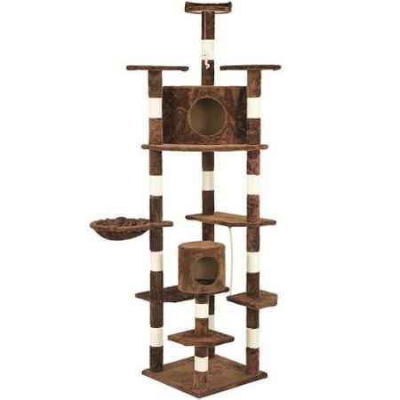 Beige Cat Tree Condo Furniture Scratching Post A9383