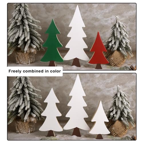 3pcs Wooden Christmas Tree Tabletop Ornaments P298917