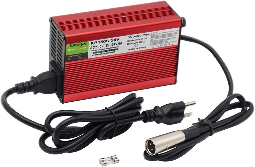 24V 5A Battery Charger with 3-Pin XLR Connector Pack of 2 V6733
